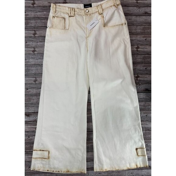 Toshka SS24 ‘WORLD ON FIRE’ project CREAM WIDE FLARE JEANS